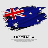 ny design av Australiens självständighetsdag vektor. Australien flagga med abstrakt borste vektor