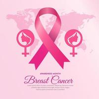 elegant bröstcancerdag med världskartor vektor. internationella bröstcancerdagen vektor. vektor