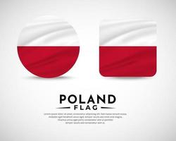 Sammlung von polnischen Flaggen-Emblem-Symbolen. Symbolvektor für das Symbol der polnischen Flagge. vektor