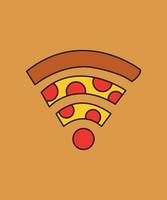 pizza i form av en wi-fi symbol vektorillustration. vektor
