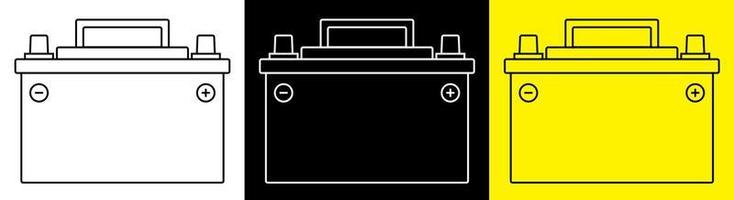 Autobatterie-Symbol. Aufrechterhaltung der Batterieleistung. Wartung in einer Autowerkstatt. Vektor