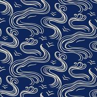 havsvågor seamless mönster vektor
