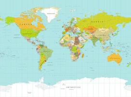 detaljerad vektor politisk världskarta