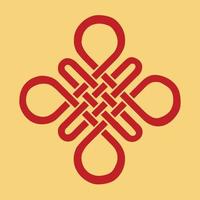 ändlös knut, vektorillustration med en av buddhismens kulturella symboler ändlös knut vektor