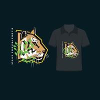 flatstyle tiger motiverande t-shirt design vektor