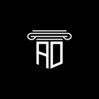 Ad Letter Logo kreatives Design mit Vektorgrafik vektor
