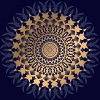 Gold und dunkelblaues Mandala auf Schwarz vektor