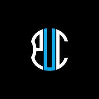 puc brief logo abstraktes kreatives design. Puc einzigartiges Design vektor