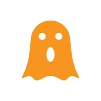 eps10 orange vektor tecknad spöke fast ikon isolerad på vit bakgrund. skräckspökesymbol i en enkel platt trendig modern stil för din webbdesign, logotyp, piktogram och mobilapplikation