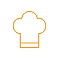 eps10 orangefarbenes Vektor-Kochmützen-Liniensymbol isoliert auf weißem Hintergrund. Kochkappen-Umrisssymbol in einem einfachen, flachen, trendigen, modernen Stil für Ihr Website-Design, Logo, Piktogramm und mobile Anwendung vektor