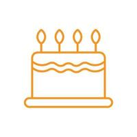 eps10 orange vektor tårta linje ikon isolerad på vit bakgrund. tårta med ljus kontursymbol i en enkel platt trendig modern stil för din webbdesign, logotyp, piktogram och mobilapplikation