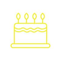 eps10 gul vektor tårta linje ikon isolerad på vit bakgrund. tårta med ljus kontursymbol i en enkel platt trendig modern stil för din webbdesign, logotyp, piktogram och mobilapplikation