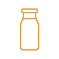 eps10 orange vektor mjölkflaska linjekonstikon isolerad på vit bakgrund. glas mjölkflaska symbol i en enkel platt trendig modern stil för din webbdesign, användargränssnitt, logotyp och mobilapplikation