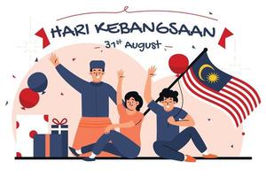 hari kebangsaan malaysia platt illustration vektor