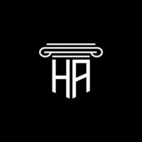 ha Brief Logo kreatives Design mit Vektorgrafik vektor