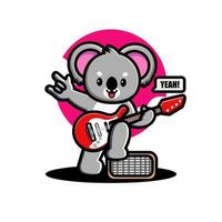 söt koala spelar gitarr vektor