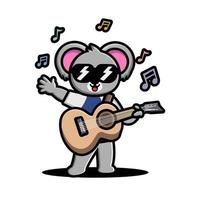 söt koala spelar gitarr vektor