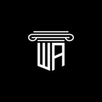 wa brev logotyp kreativ design med vektorgrafik vektor