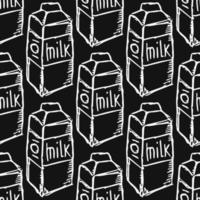 Muster mit Milch. Vektor-Doodle-Illustration mit Milchsymbol. Nahtloses Milchmuster vektor