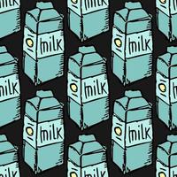 mönster med mjölk. vektor doodle illustration med mjölk ikonen. sömlöst mjölkmönster