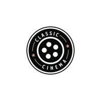 klassisches kino vintage retro hipster silhouette logo design elemente vektor