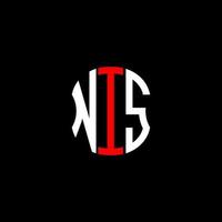 nis brief logo abstraktes kreatives design. Dieses einzigartige Design vektor