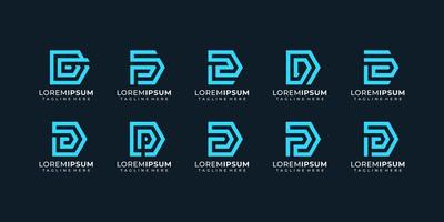 Inspiration für das Design von Logos mit digitalen Buchstaben des geometrischen Alphabets vektor