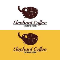 elefantkaffeföretagets logotyp, enkel och modern unik designlogotyp vektor