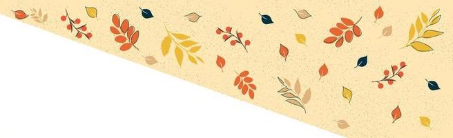 realistisches Herbstlaub, weißer Hintergrund mit Platz für Text - Vektor