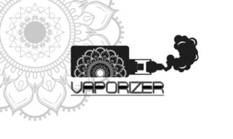 vaporizer logotyp design svart och vit mall vektor