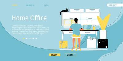 hemmakontor fjärrjobb sysselsättning målsida vektor