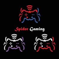 spider stick spel logotyp på svart bakgrund vektor