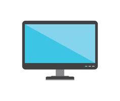 moderne Desktop-Monitor isoliert glänzend Präsentationsständer digitale Computertechnologie flache Symbol Clip Art Illustration vektor