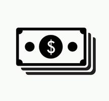stack dollarsedel anteckning ikon illustration linjekonst kontanter betalning företag valuta finans banktillgång vektor