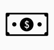 dollarsedel platt ikon illustration pengar business valuta finans vektor
