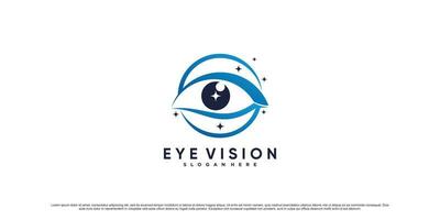 Eye Vision-Logo-Designvorlage mit Kreiskonzept und kreativem Element-Premium-Vektor vektor