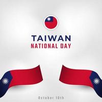 glücklicher taiwan-nationalfeiertag am 10. oktober feiervektor-designillustration. vorlage für poster, banner, werbung, grußkarte oder druckgestaltungselement vektor