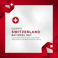 glücklicher schweizer nationaltag 1. august feiervektordesignillustration. vorlage für poster, banner, werbung, grußkarte oder druckgestaltungselement vektor
