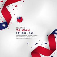 glücklicher taiwan-nationalfeiertag am 10. oktober feiervektor-designillustration. vorlage für poster, banner, werbung, grußkarte oder druckgestaltungselement vektor