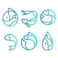 fisk logotyp ikon symbol vektor