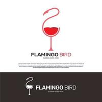 Flamingo-Vogel-Logo-Template-Design vektor