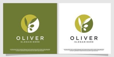 Olivenlogo mit modernem kreativem Element Premium-Vektor Teil 5 vektor