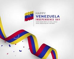 happy venezuela unabhängigkeitstag 5. juli feier vektor design illustration. vorlage für poster, banner, werbung, grußkarte oder druckgestaltungselement