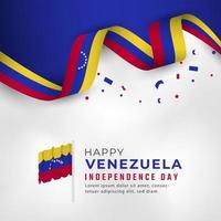 happy venezuela unabhängigkeitstag 5. juli feier vektor design illustration. vorlage für poster, banner, werbung, grußkarte oder druckgestaltungselement