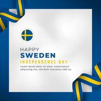 glücklicher schweden unabhängigkeitstag 6. juni feier vektor design illustration. vorlage für poster, banner, werbung, grußkarte oder druckgestaltungselement