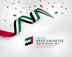 glücklicher unabhängigkeitstag der vereinigten arabischen emirate am 2. dezember feiervektordesignillustration. vorlage für poster, banner, werbung, grußkarte oder druckgestaltungselement vektor