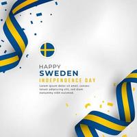 glad sveriges självständighetsdag 6 juni firande vektordesignillustration. mall för affisch, banner, reklam, gratulationskort eller print designelement vektor