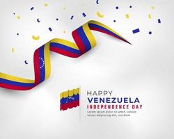 glad venezuelas självständighetsdag 5 juli firande vektor designillustration. mall för affisch, banner, reklam, gratulationskort eller print designelement