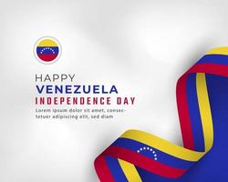 glad venezuelas självständighetsdag 5 juli firande vektor designillustration. mall för affisch, banner, reklam, gratulationskort eller print designelement