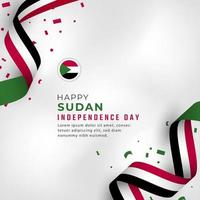 happy sudan unabhängigkeitstag 1. januar feier vektor design illustration. vorlage für poster, banner, werbung, grußkarte oder druckgestaltungselement